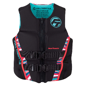 FULL THROTTLE WOMEN'S RAPID-DRY FLEX-BACK LIFE JACKET, WOMEN'S XS, PINK/BLACK