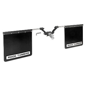 ROCK TAMERS 3" HUB MUDFLAP SYSTEM, MATTE BLACK/STAINLESS