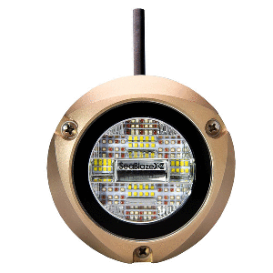 LUMITEC ZAMBEZI X2 SURFACE MOUNT UNDERWATER LIGHT, WHITE & BLUE