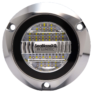 LUMITEC SEABLAZEX2 UNDERWATER LIGHT DUAL COLOR WHITE BLUE POLISHED HOUSING