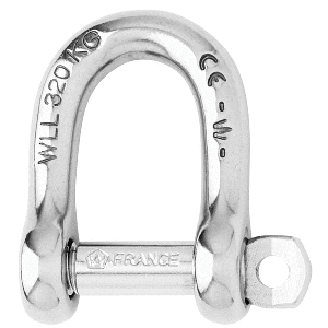WICHARD SELF-LOCKING D SHACKLE, DIAMETER 6MM, 1/4"