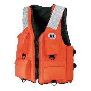 MUSTANG 4-POCKET FLOTATION VEST, ORANGE, XXXL, 7XL