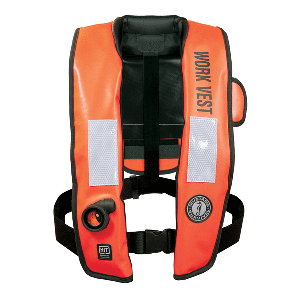 MUSTANG HIT INFLATABLE WORK VEST, ORANGE, AUTOMATIC/MANUAL