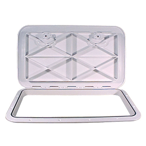 BECKSON 14" X 24" FLUSH HATCH WHITE, ASA MATERIAL, ACRYLONITRILE STYRENE ACRYLATE