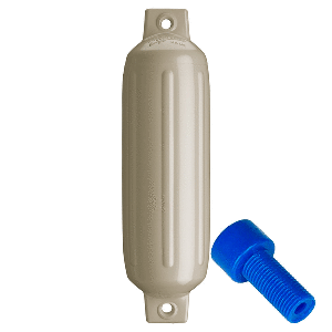 POLYFORM G-2 TWIN EYE FENDER 4.5" X 15.5", SAND W/ADAPTER