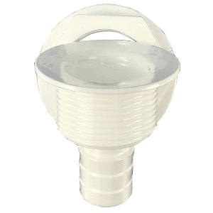 TH MARINE STRAIGHT BARBED ALL-PURPOSE DRAIN, WHITE
