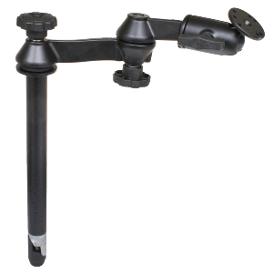 RAM MOUNT RAM 12" UPPER POLE WITH DOUBLE SWING ARMS & ROUND PLATE