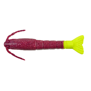 BERKLEY GULP! SALTWATER SHRIMP, 3", CAJUN PURPLE/CHARTREUSE