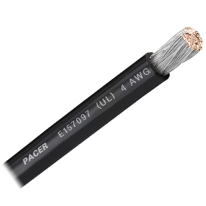 PACER BLACK 4 AWG BATTERY CABLE, SOLD BY THE FOOT
