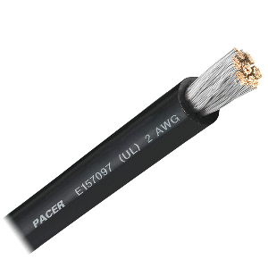 PACER BLACK 2 AWG BATTERY CABLE, SOLD BY THE FOOT