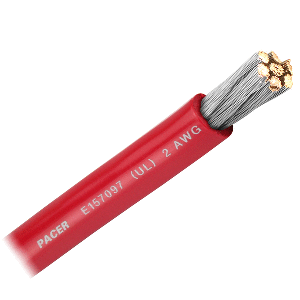 PACER RED 2 AWG BATTERY CABLE, SOLD BY THE FOOT