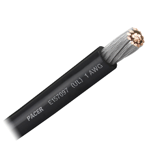 PACER BLACK 1 AWG BATTERY CABLE, SOLD BY THE FOOT