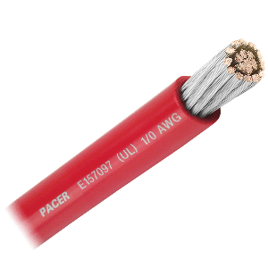 PACER RED 1/0 AWG BATTERY CABLE, SOLD BY THE FOOT