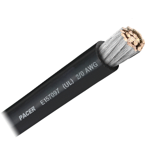 PACER BLACK 2/0 AWG BATTERY CABLE, SOLD BY THE FOOT