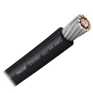 PACER BLACK 3/0 AWG BATTERY CABLE, SOLD BY THE FOOT