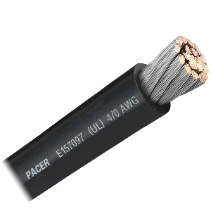 PACER BLACK 4/0 AWG BATTERY CABLE, SOLD BY THE FOOT