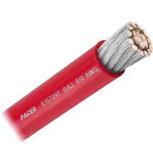 PACER RED 4/0 AWG BATTERY CABLE, SOLD BY THE FOOT
