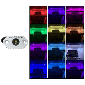 BLACK OAK ROCK ACCENT LIGHT, RGB, WHITE HOUSING