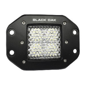 BLACK OAK 2" FLUSH MOUNT LED POD LIGHT, DIFFUSED OPTICS, BLACK HOUSING, PRO SERIES 3.0
