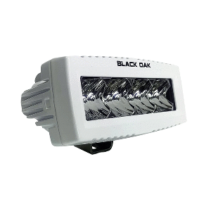 BLACK OAK 4" MARINE SPREADER LIGHT, FLOOD OPTICS, WHITE HOUSING, PRO SERIES 3.0