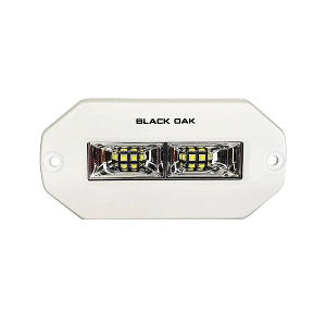 BLACK OAK 4" MARINE FLUSH MOUNT SPREADER LIGHT, WHITE HOUSING, PRO SERIES 3.0