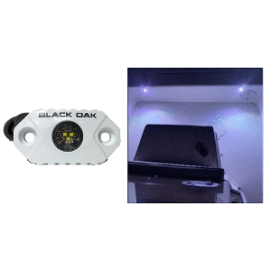 BLACK OAK ROCK ACCENT LIGHT, WHITE LEDS, WHITE HOUSING
