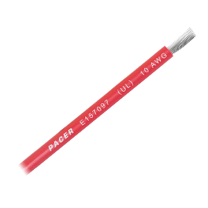 PACER RED 10 AWG BATTERY CABLE, SOLD BY THE FOOT