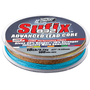 SUFIX 832 ADVANCED LEAD CORE, 12LB, 10-COLOR METERED, 100 YDS