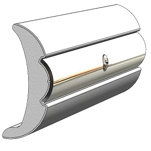 TACO RIGID VINYL FLEX-CORE RUB RAIL 2" X 7/8", FROSTY WHITE 60'