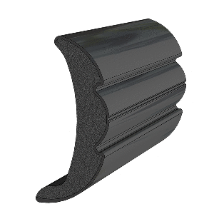 TACO RIGID VINYL FLEX-CORE RUB RAIL 2" X 7/8", BLACK 60'