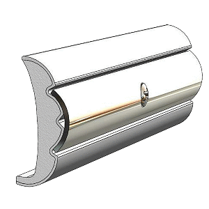 TACO RIGID VINYL FLEX-CORE RUB RAIL 1.58" X .635", FROSTY WHITE 60'