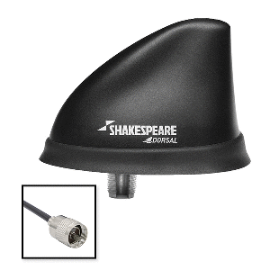 SHAKESPEARE DORSAL ANTENNA BLACK LOW PROFILE 26' RGB CABLE W/PL-259