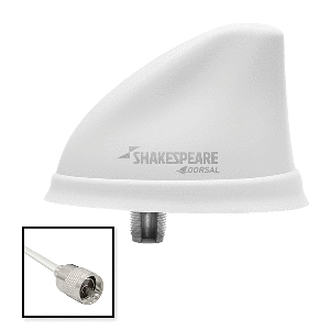 SHAKESPEARE DORSAL ANTENNA WHITE LOW PROFILE 26' RGB CABLE W/PL-259
