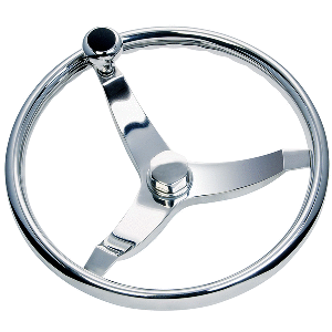 SCHMITT MARINE VISION FX MODEL 714, 13.5" WHEEL W/KNOB & FINGER GRIP, 3/4" TAPERED SHAFT W/FAUX NUT, 1/2" & 3/4" ADAPTERS