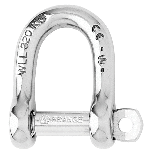 WICHARD SELF-LOCKING D SHACKLE, 12MM DIAMETER, 15/32"
