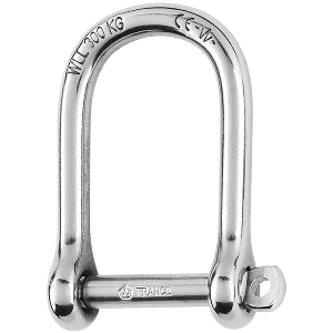 WICHARD SELF-LOCKING LARGE OPENING SHACKLE, 6MM DIAMETER, 1/4"