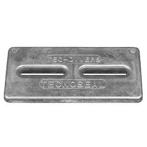 TECNOSEAL RECTANGULAR ZINC PLATE ANODE W/INSERTS, 12" X 6" X 1"
