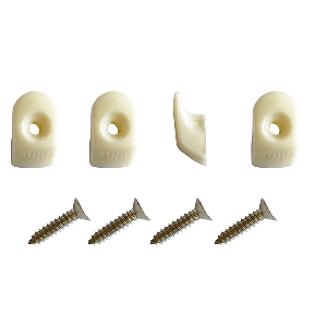 BLUE PERFORMANCE WHITE HOOKS & SCREWS, 4 PIECES