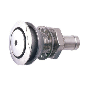 ATTWOOD 316 STAINLESS STEEL ALLOY FLUSH MOUNT FUEL VENT, STRAIGHT VENT