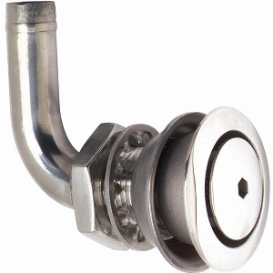 ATTWOOD 316 STAINLESS STEEL ALLOY FLUSH MOUNT FUEL VENT, 90-DEG VENT
