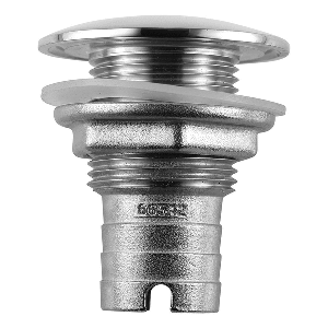 ATTWOOD STAINLESS STEEL THRU-HULL SHORT STRAIGHT BARBED, 1" INNER DIAMETER