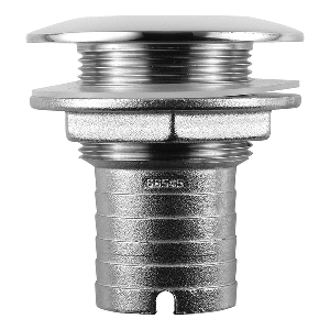 ATTWOOD STAINLESS STEEL THRU-HULL SHORT STRAIGHT BARBED, 1-1/2" INNER DIAMETER