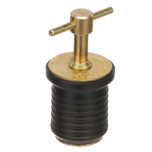 ATTWOOD T-HANDLE BRASS DRAIN PLUG, 1" DIAMETER