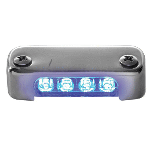 ATTWOOD BLUE LED MICRO LIGHT W/STAINLESS STEEL BEZEL & VERTICAL MOUNT