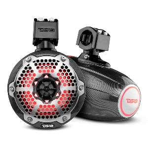 DS18 X SERIES HYDRO 6.5" WAKEBOARD POD TOWER SPEAKER W/RGB LED LIGHT, BLACK CARBON FIBER
