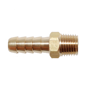 ATTWOOD UNIVERSAL BRASS FUEL HOSE FITTING, 1/4" NPT X 5/16" BARB