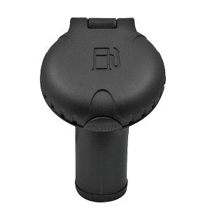 ATTWOOD DECK FILL F/CARBON CANISTER SYSTEM, ANGLED BODY & SCALLOPED BLACK PLASTIC CAP