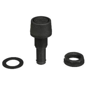 ATTWOOD STRAIGHT FUEL VENT, BLACK POLYPROPYLENE