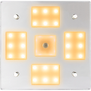 SEA DOG SQUARE LED MIRROR LIGHT W/ON/OFF DIMMER, WHITE & BLUE
