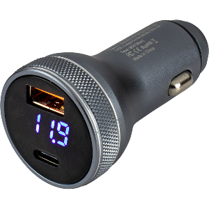 SEA DOG ROUND USB & USB-C POWER PLUG W/VOLTMETER